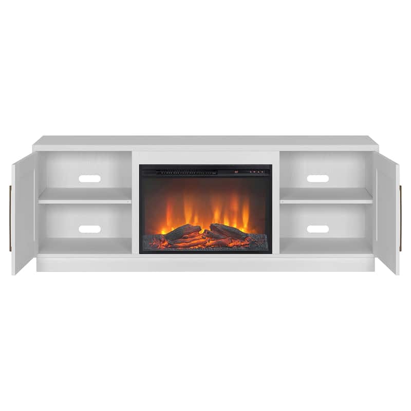 Tillman Rectangular TV Stand with Log Fireplace for TV's up to 75"