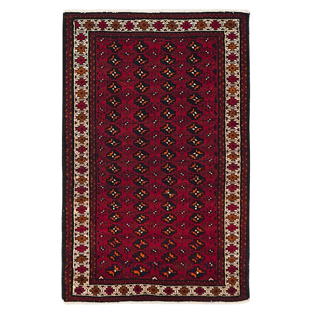 ECARPETGALLERY Hand-knotted Teimani Red Wool Rug - 3'8 x 5'8