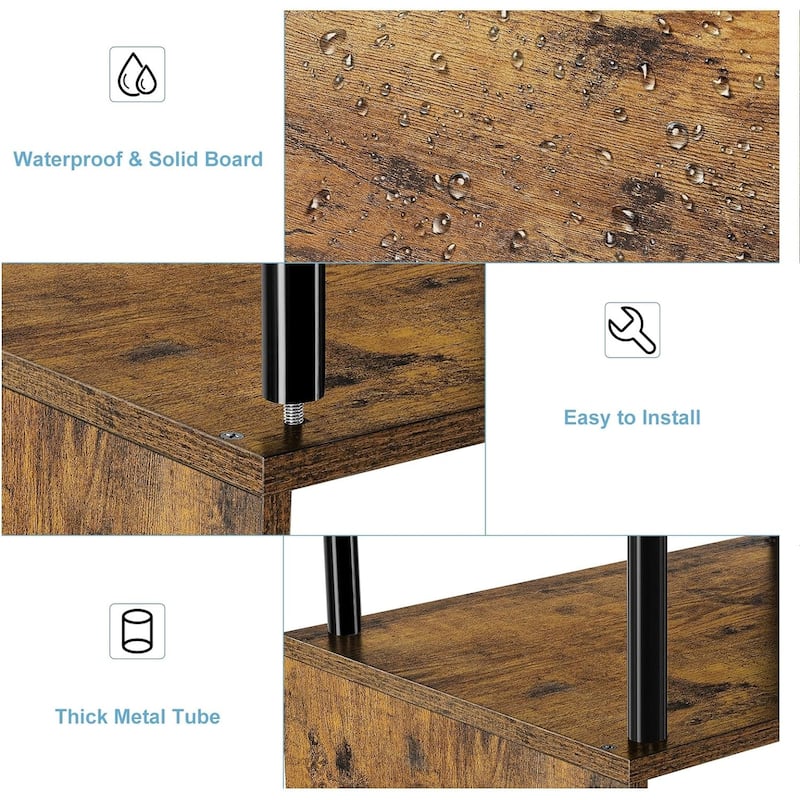 4 Tier S-Shaped Small Bookshelf
