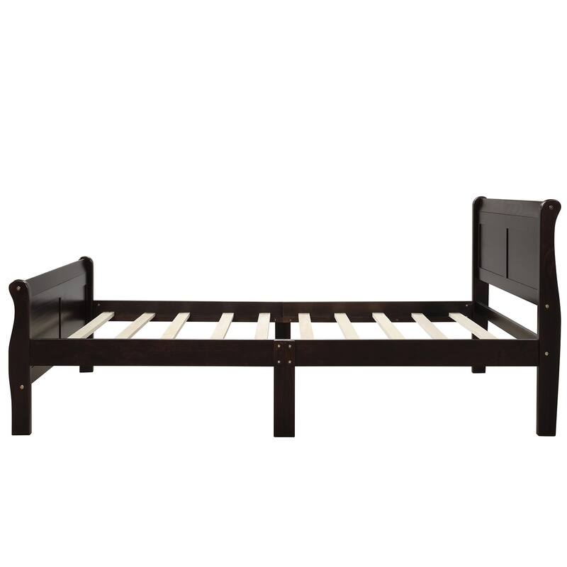 Minimalist Wood Platform Twin Bed Frame with Headboard & Footboard, No Box Spring Needed