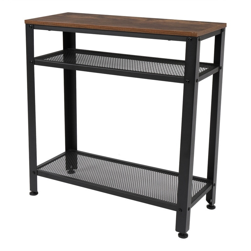 Industrial Side Table End Telephone Table With 2 Tier Mesh Shelves On Sale Overstock 32321712 Shop for end tables with shelves in end tables. industrial side table end telephone table with 2 tier mesh shelves