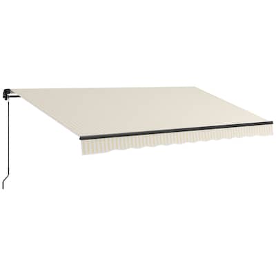 13' x 10' Retractable Awning Sunshade Shelter with Manual Crank Handle, 280gsm UV Resistant Fabric and Aluminum Frame