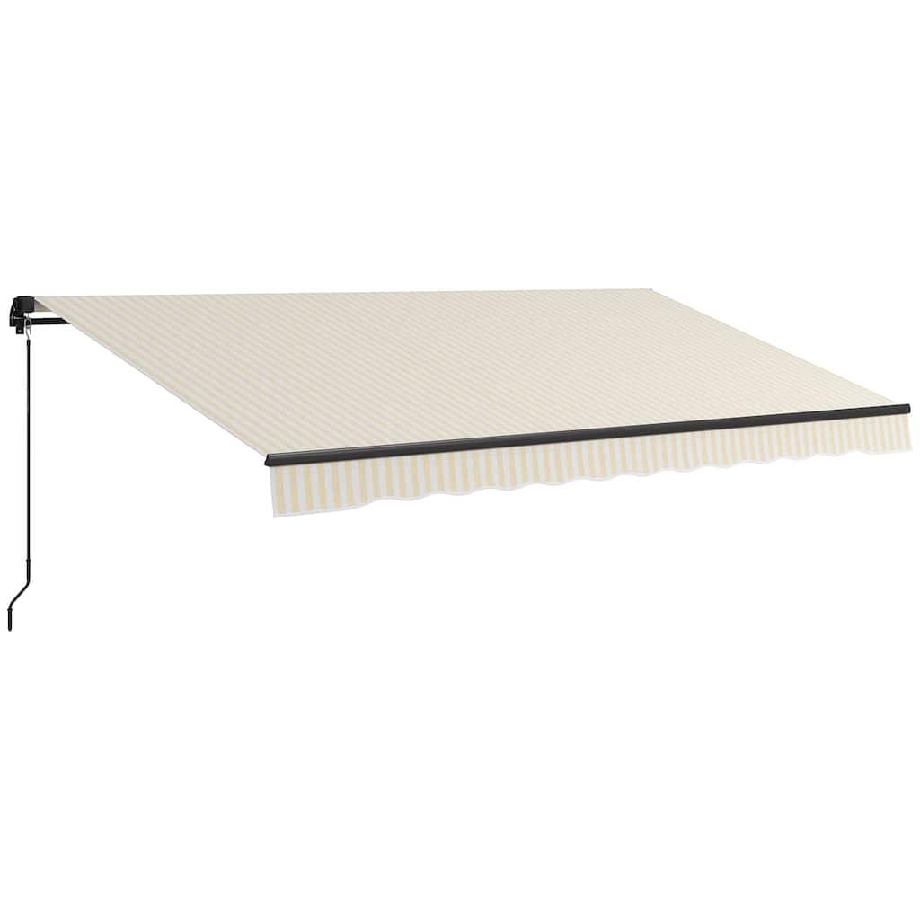 13' x 10' Retractable Awning Sunshade Shelter with Manual Crank Handle, 280gsm UV Resistant Fabric and Aluminum Frame