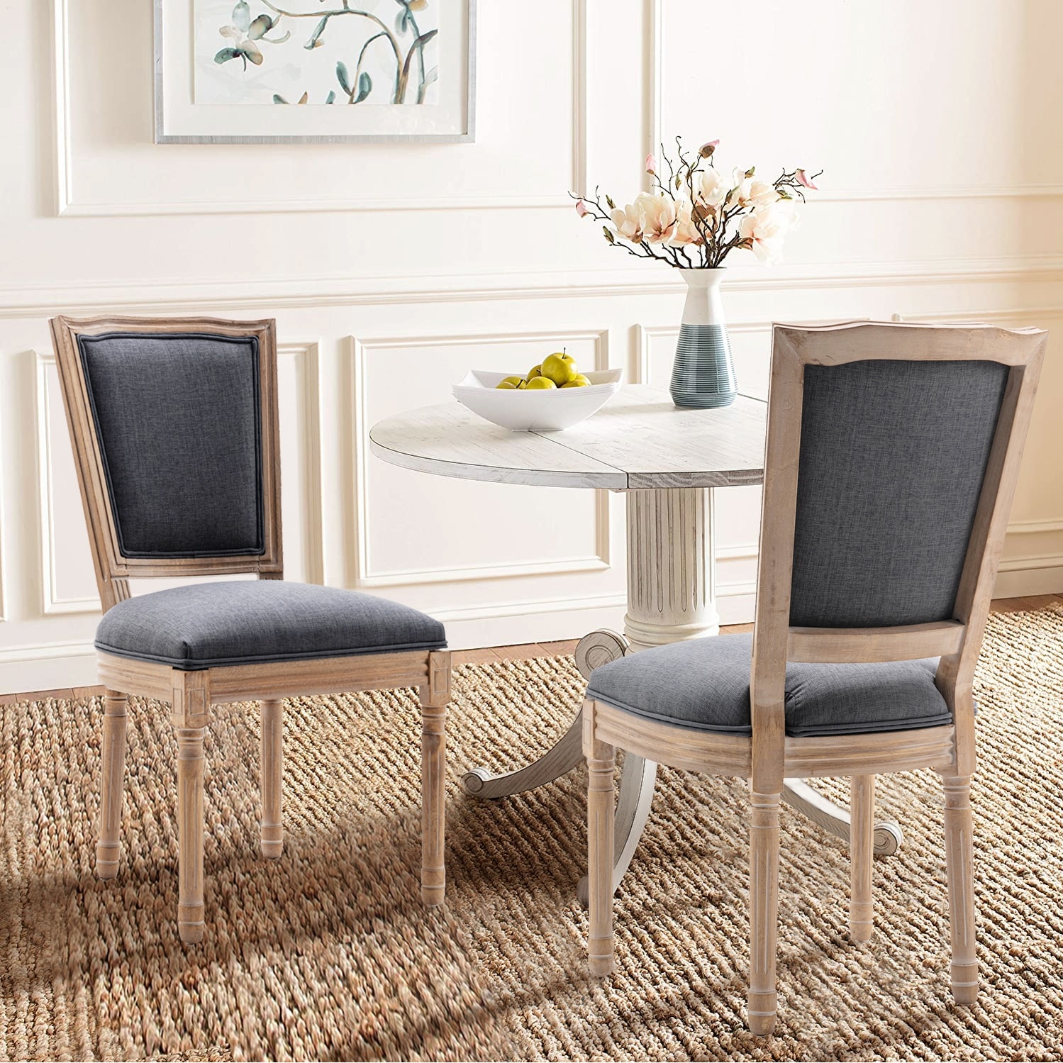 Farmhouse upholstered dining on sale chairs