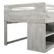 preview thumbnail 5 of 46, Wood Twin Loft Bed with 2 Shelves & 2 drawers for Bedroom(Antique Gray)