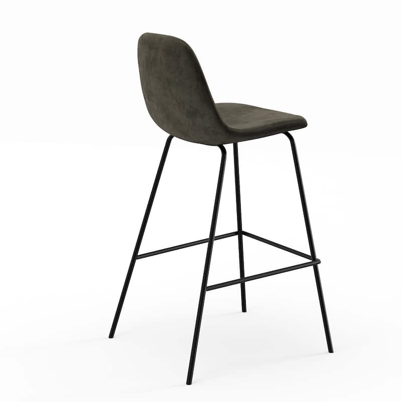 Maxine Velvet Counter Height Stools Black Legs (Set of 2)