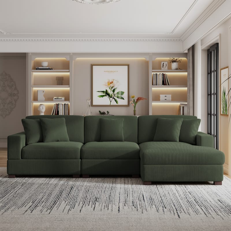 Oversized Modular Sectional Sofa Set with Pillows for Living Room