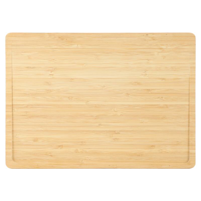 MegaChef 3 Piece Bamboo Cutting, Prep and Serving Boards with Slanted Juice Groove