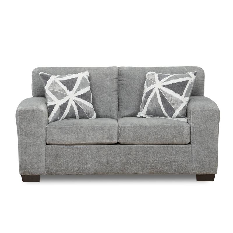 Roundhill Furniture Arden Living Room Chenille Upholstered Loveseat, Posh Gray - N/A