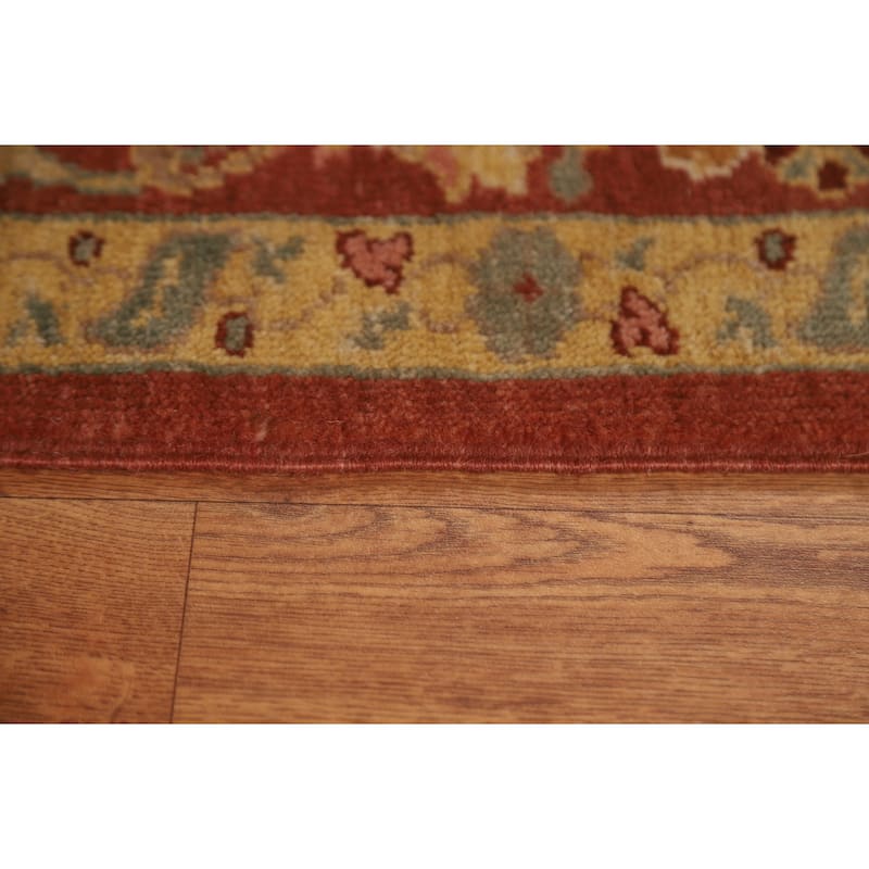 Vintage Vegetable Dye Oushak Turkish Area Rug Handmade Wool Carpet - 8'2"x 9'11"