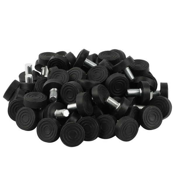 Home Round Base Adjustable Furniture Chair Desk Leveling Foot 8mm Thread Dia 80pcs