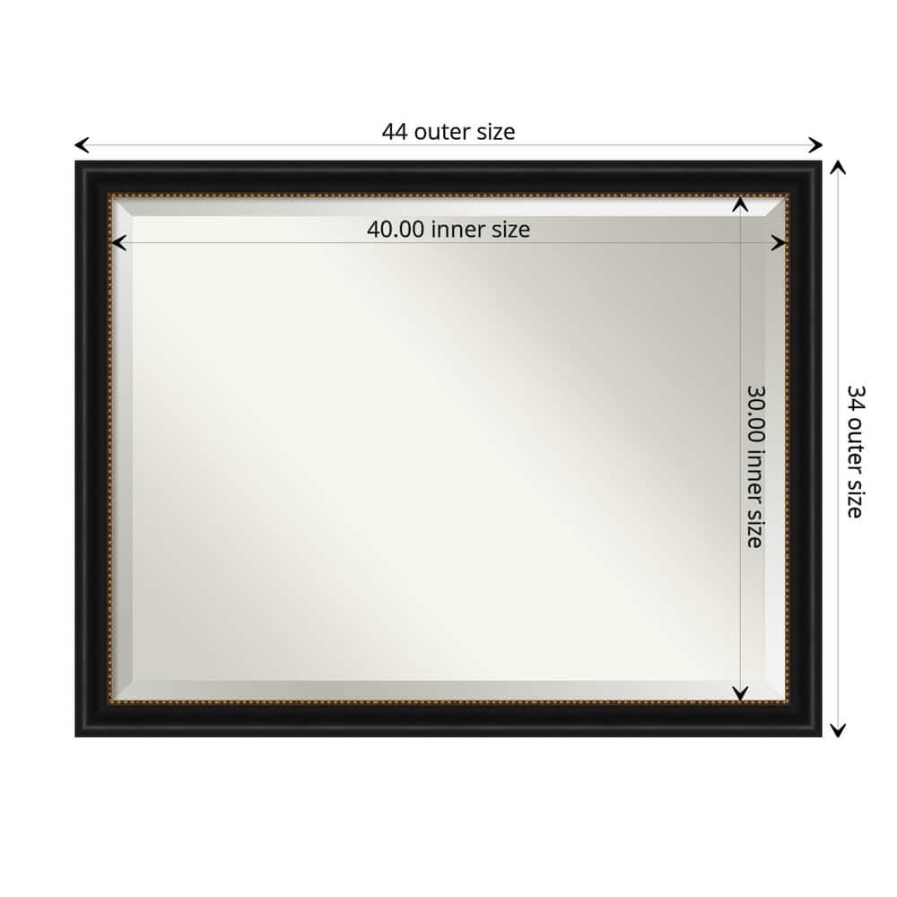 Beveled Bathroom Wall Mirror - Manhattan Black Frame - Manhattan Black