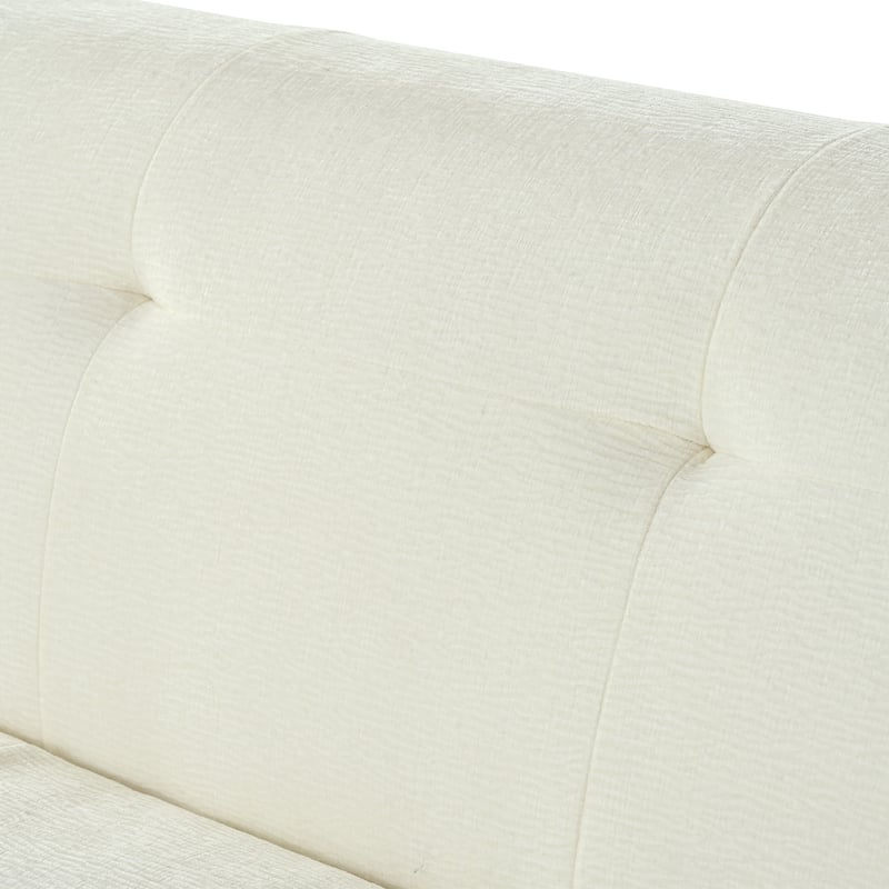 85.8" Wide Chenille Fabric 3-Seater Sofa with Tufted Style, Full Sponge Compression Design, with Powder-Free Foam