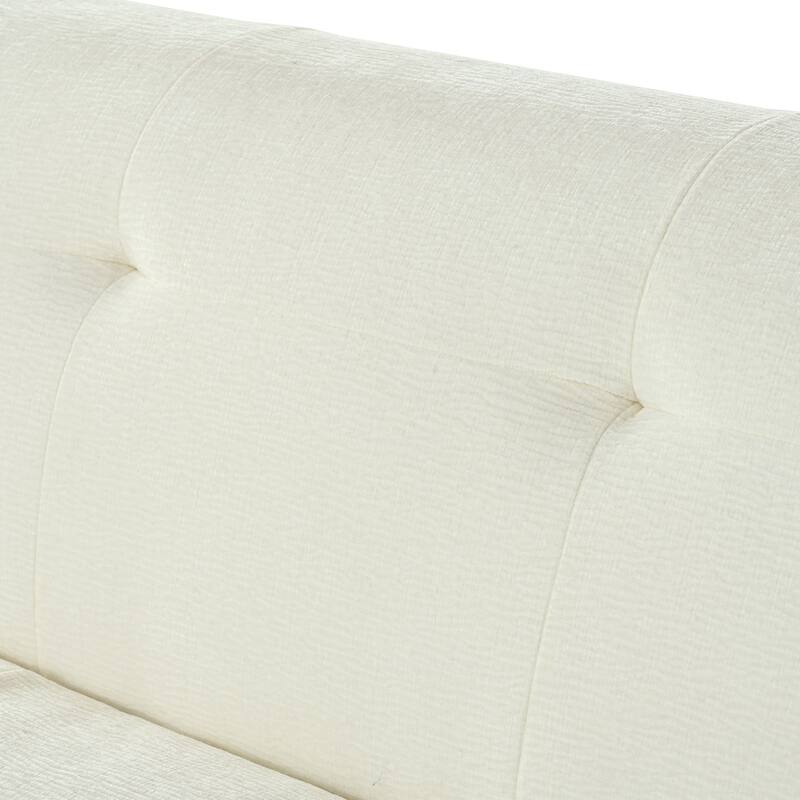 Chenille Upholstered 3-Seater Sofa, Full Sponge Compression Sofa, Deep Seat Sofa with Pocket Spring for Living Room