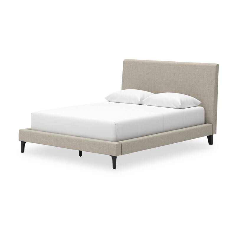 Signature Design by Ashley Cielden Soft Gray Queen Upholstered Bed with Roll Slats