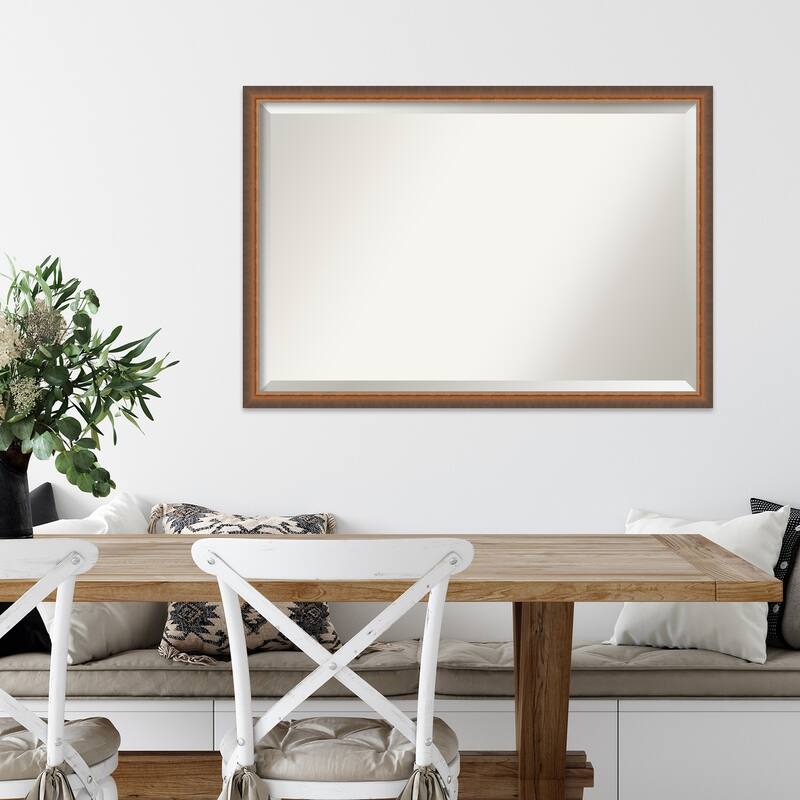 Two Tone Beveled Wood Framed Wall Mirror