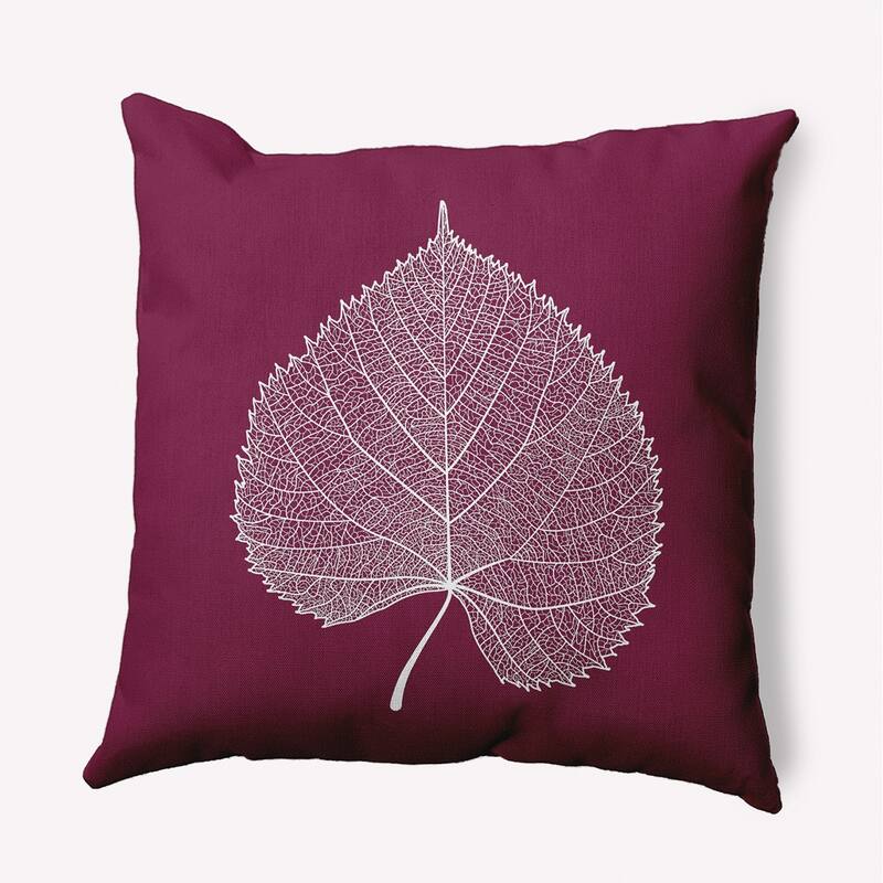 Leaf Study Fall Indoor/Outdoor Throw Pillow - 20" x 20" - Plum