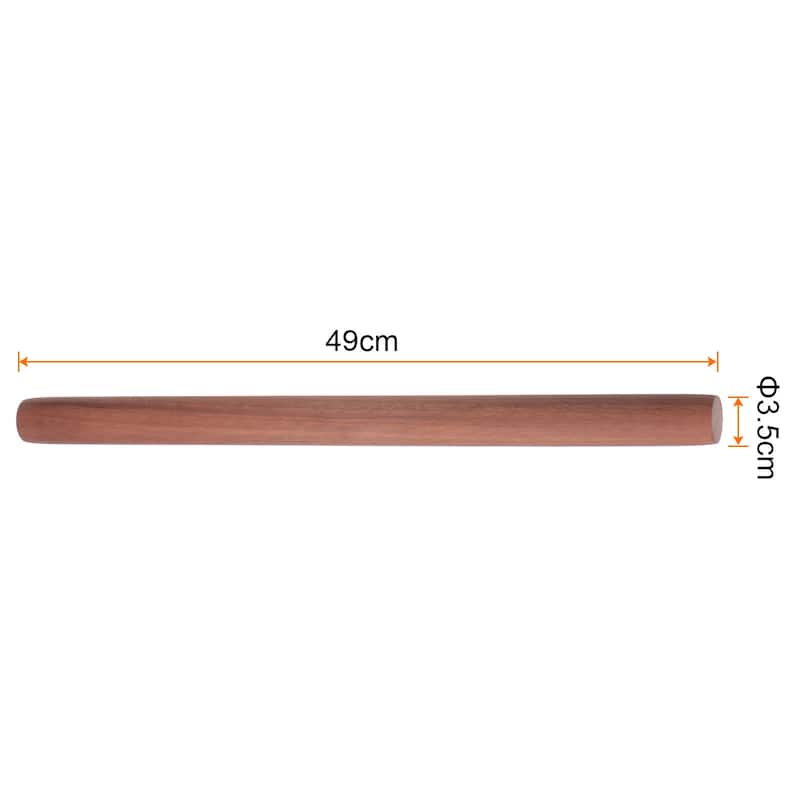 Rolling Pin Ebony Wood Dough Roller Pins Cylindrical for Baking - 19.3 inch x 1.4 inch