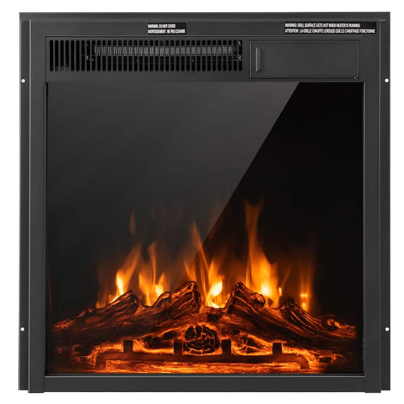 Costway 22.5'' Electric Fireplace Heater Inserts Recessed Ultra Thin - See Details - Black - See Details