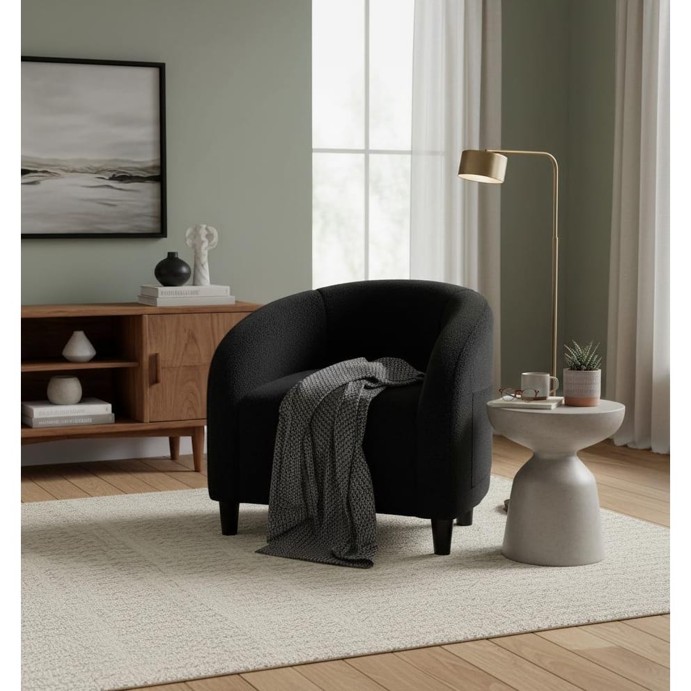 Velvet Barrel Chairs, with Soft Cushion