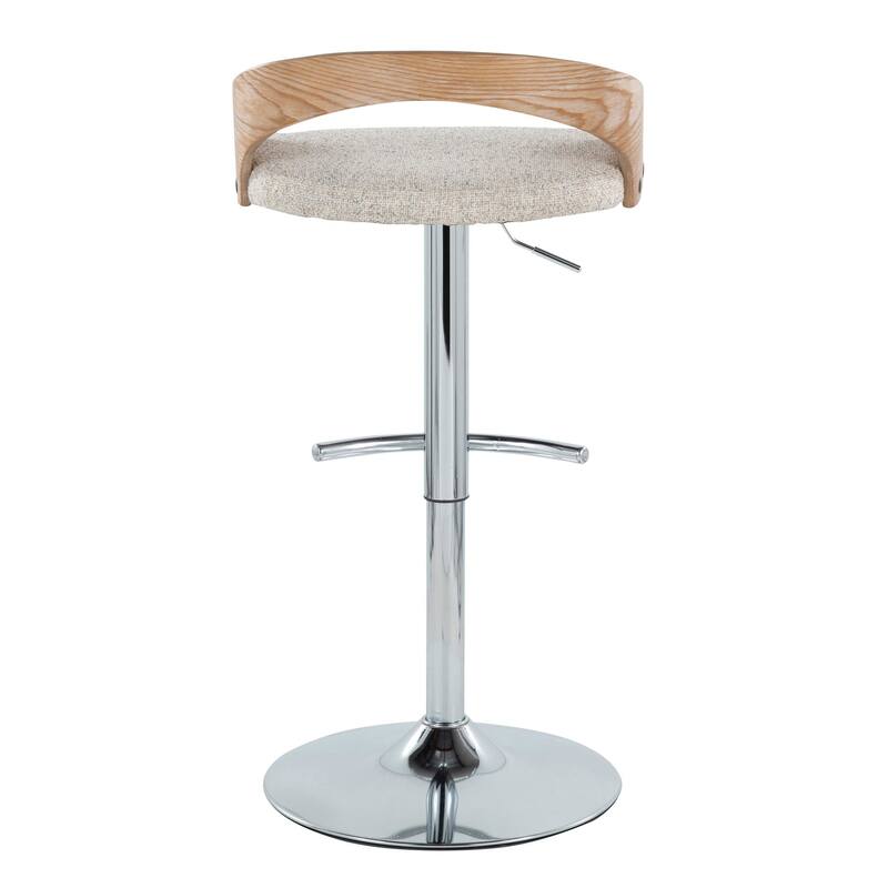 Grotto Adjustable Barstool with Chrome Base- Set Of 3