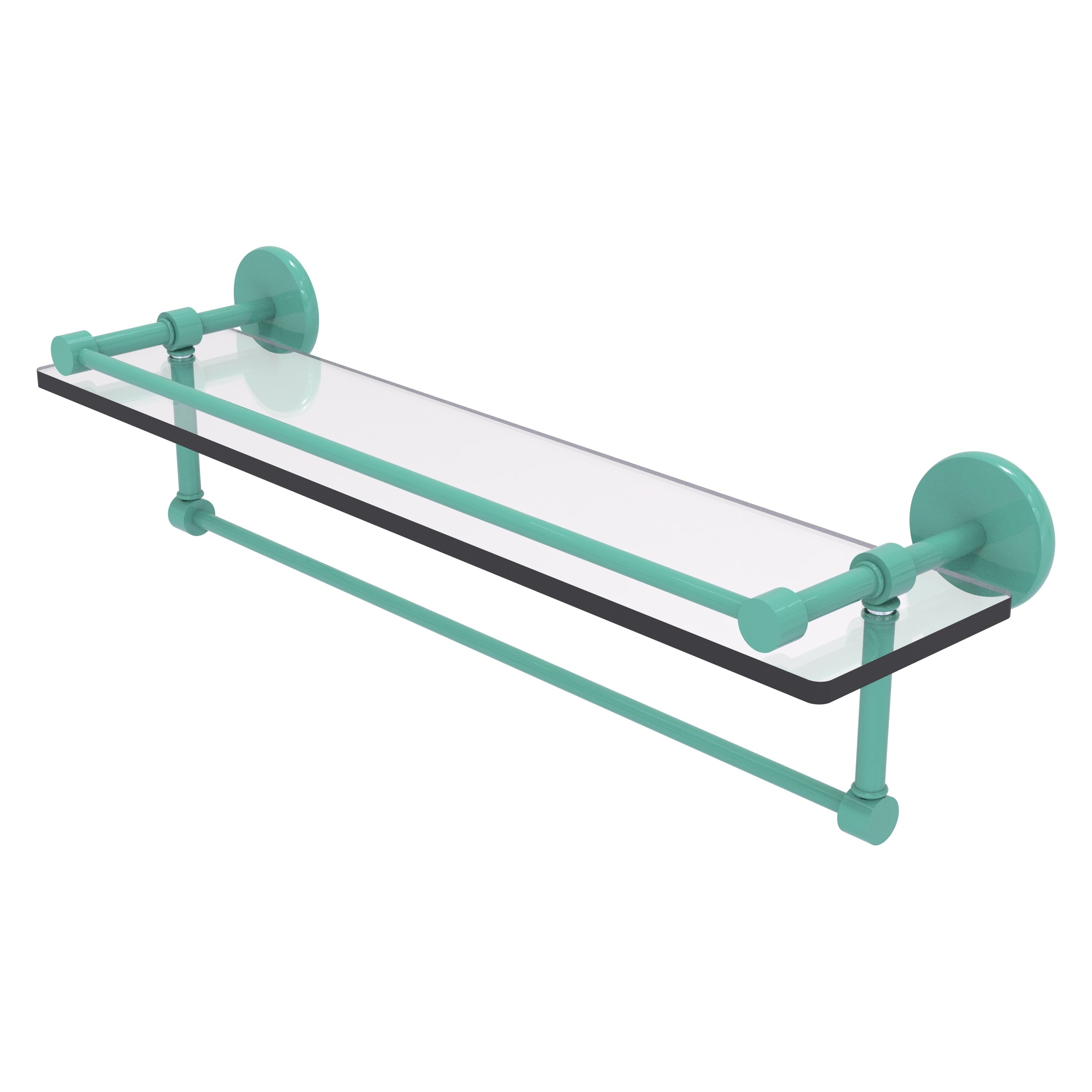 Allied Brass 16 Inch Gallery Glass Shelf with Towel Bar