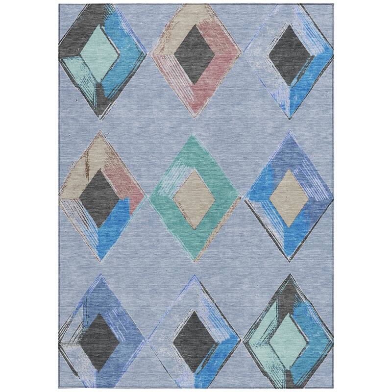 HomeRoots Geometric Transitional Rectangle Outdoor Rug