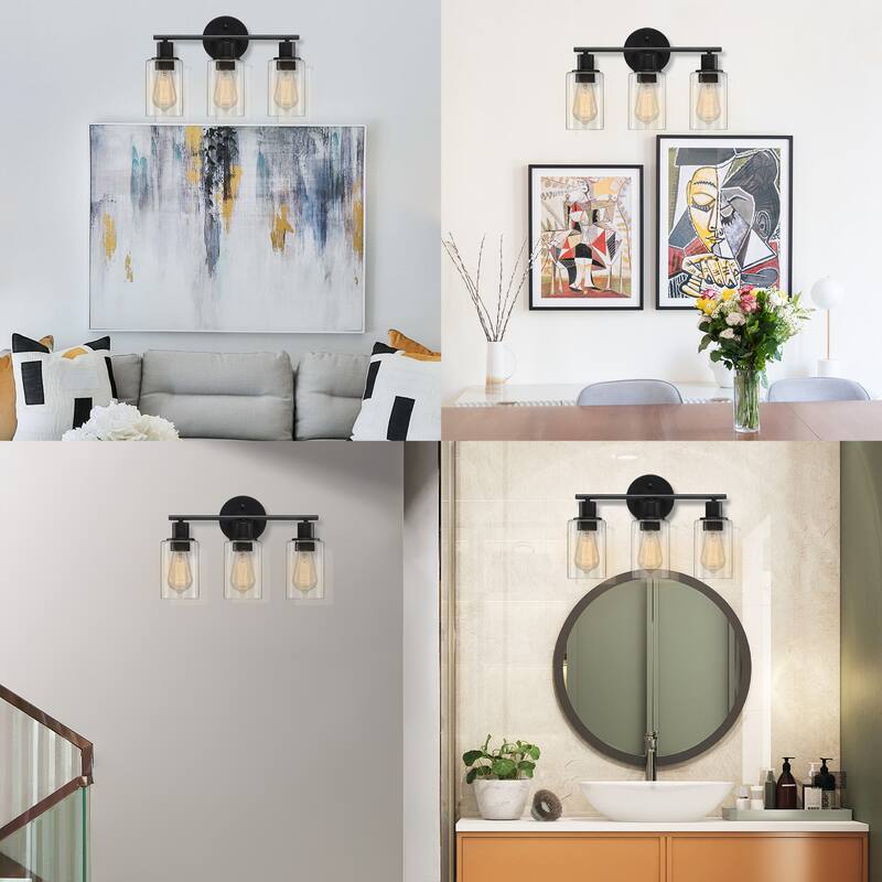17 in. 3-Light Bathroom Light Fixtures Oil Rubbed Bronze Vanity Light
