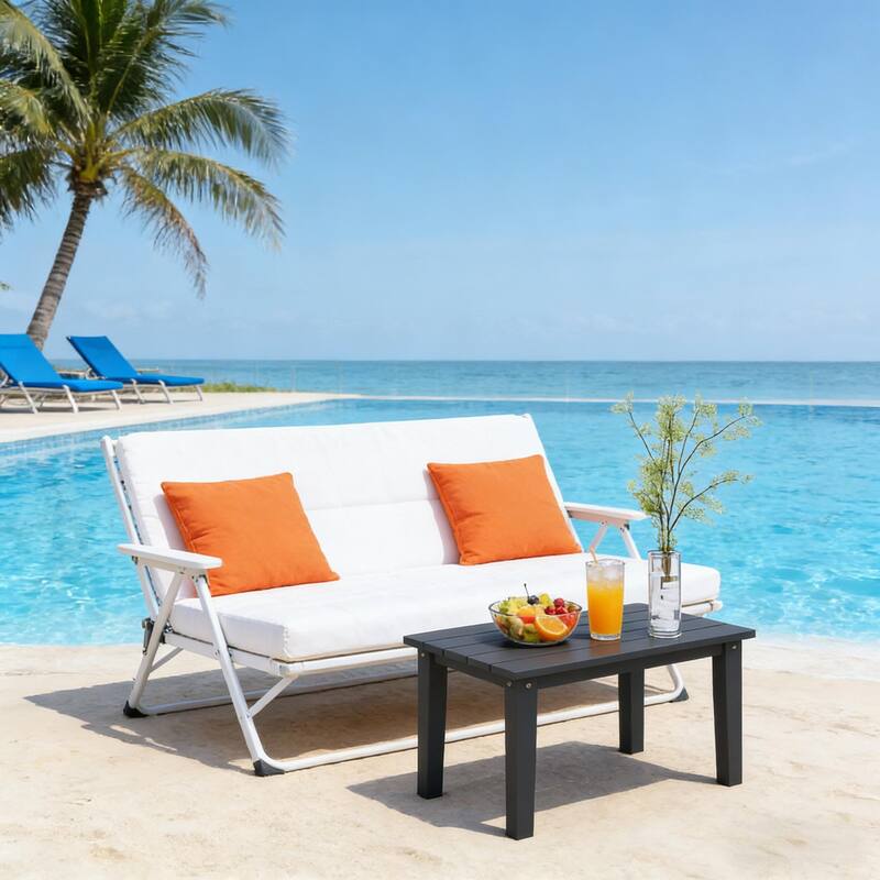 GDFStudio - Elias Modern Patio Rectangle Coffee Table for Relaxed Outdoor Living(Only table) - Rectangle - Black