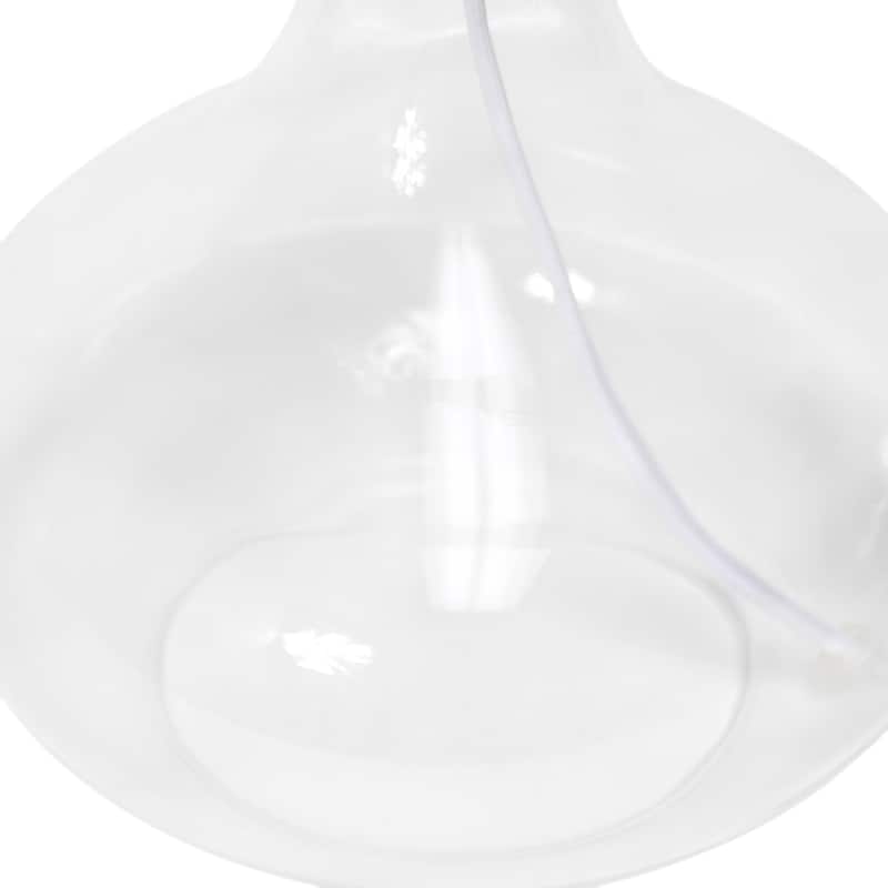 13.75" Decorative Glass Accent Table Lamp with Soft Fabric Shade Perfect for Living Room or Bedroom - 9"L x 9"W x 13.75"H