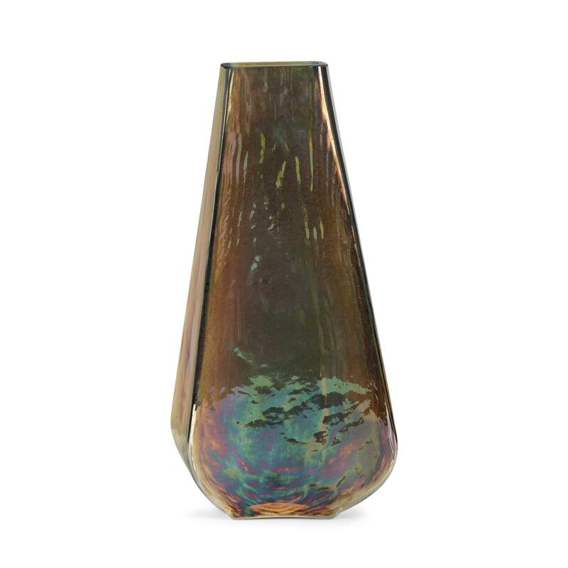 Allan Andrews Handmade Contemporary Burnished Iridescent Decorative Glass Vase