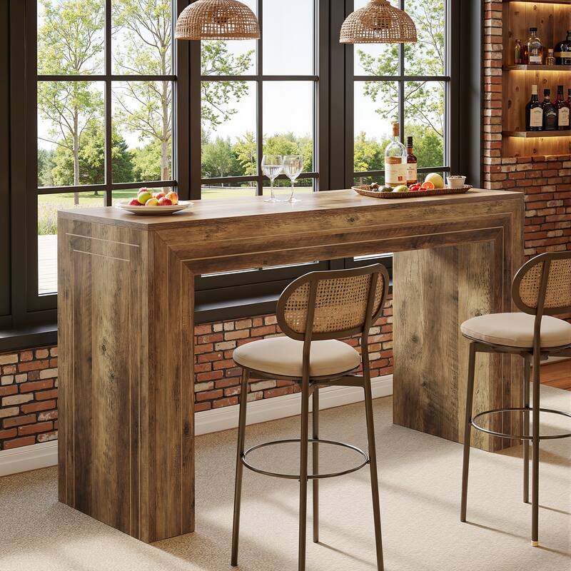 63-Inch Counter Height Bar Table, Home Bar Height Pub Table - N/A