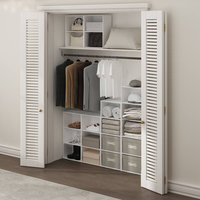 31.4 in. Tall White Wood 3-Shelf Bookcase