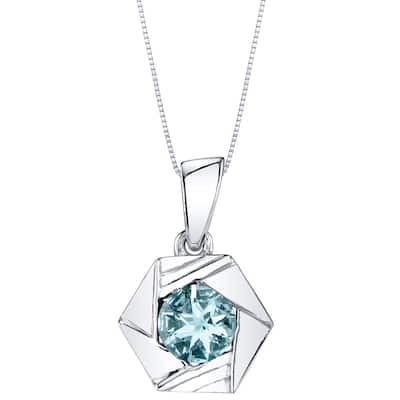 0.75 ct Aquamarine Pendant in Sterling Silver