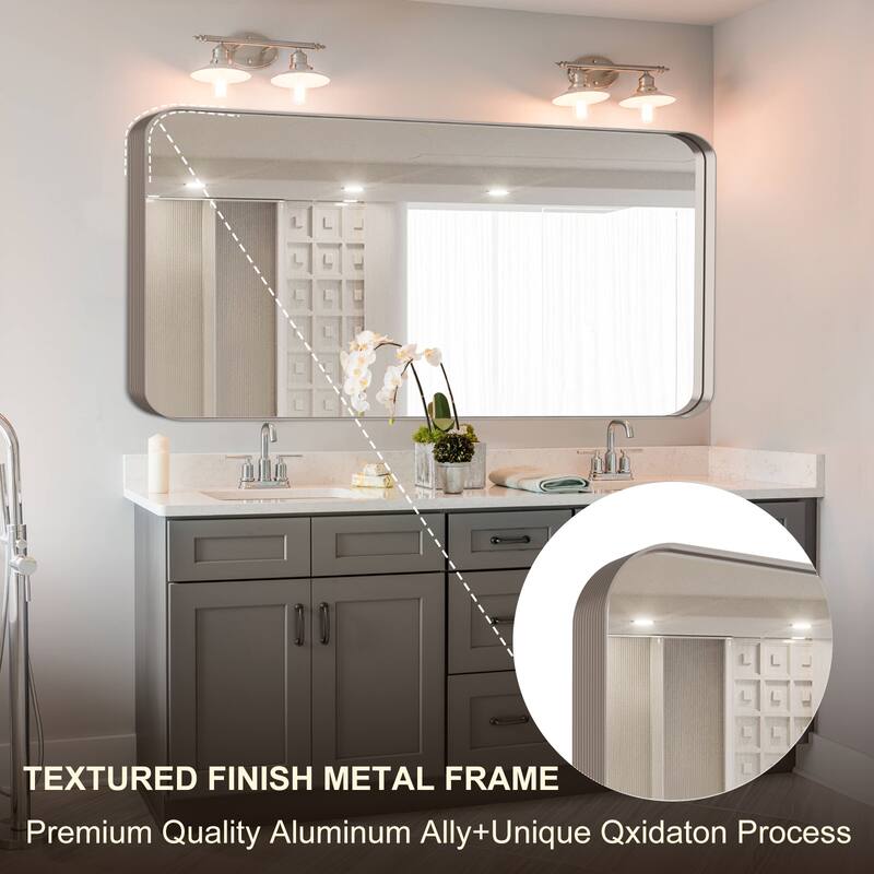 Rectangle Bathroom Mirror for Vanity Wall Mounted Vertical Horizontal Makeup Mirror