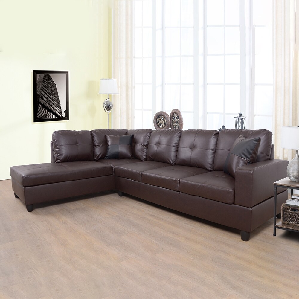 Faux leather left facing sectional deals