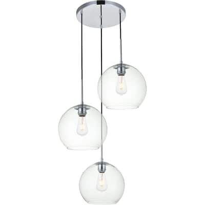 Elegant Lighting Baxter 3 Light 20" Wide Multi Light Pendant with