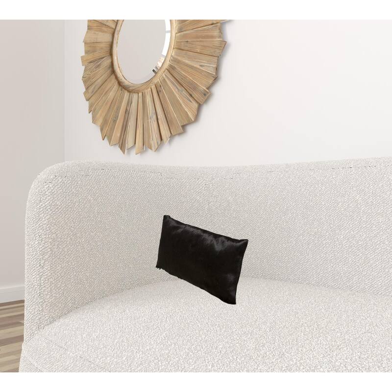 HomeRoots 12" X 20" X 5" Black Cowhide Pillow