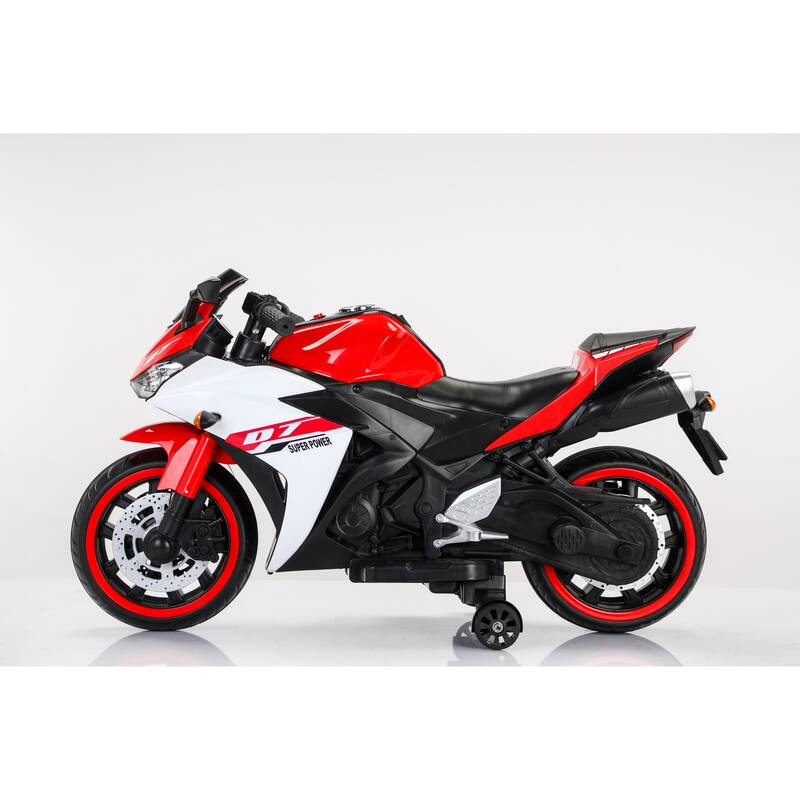 Kids Ride-On Motorcycle 12V with Music, Stories, and Lighting Wheels, Perfect Holiday Gift for Young Riders