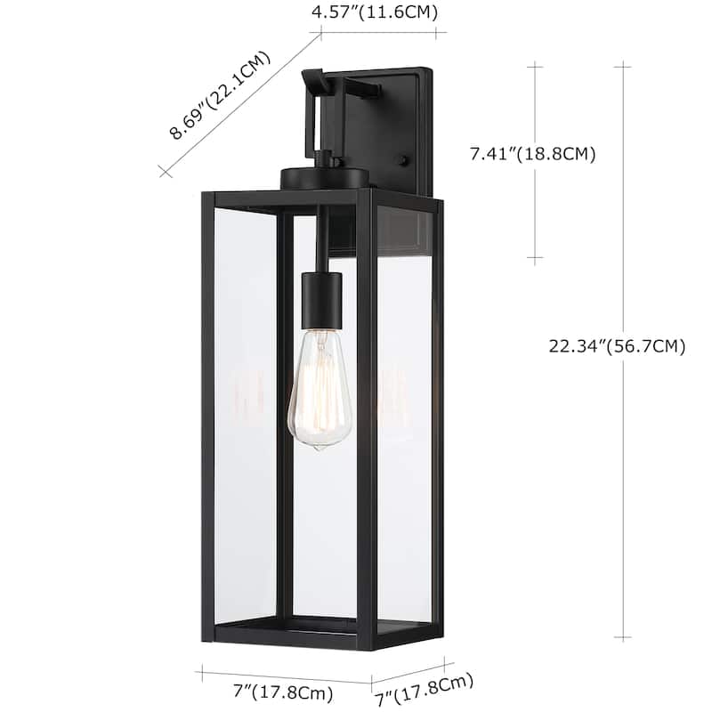 2Pack-1 Light Outdoor Wall Light - 7.01"x8.7"x22.32"