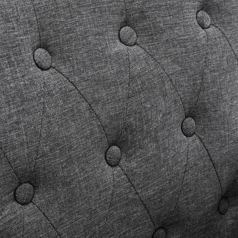 LUE BONA Modern Upholstered Accent Chair Linen Fabric Button Tufted Armchair with Solid Wood Frame - 28.5 W X 27.25 D X 33.75 H