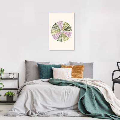 Wynwood Studio Canvas Floral and Botanical Flower Made with Leaf Purple Modern & Contemporary Wall Art Canvas Print