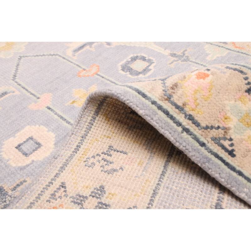 ECARPETGALLERY Hand-knotted Modern Oushak Light Denim Blue Wool Rug - 3'0 x 5'1