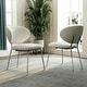 preview thumbnail 41 of 48, White Velvet Dining Chairs with Hammered Finish Metal Legs