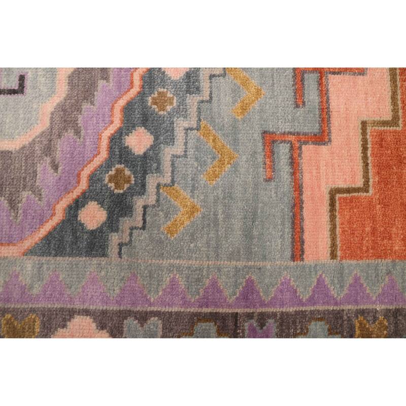 ECARPETGALLERY Hand-knotted Modern Oushak Light Blue Wool Rug - 8'1 x 9'10