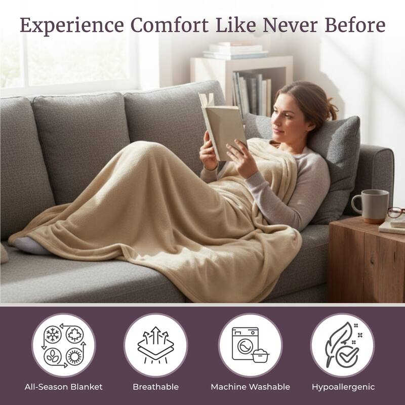 Flannel Fleece Throw Blanket by Windsor Home