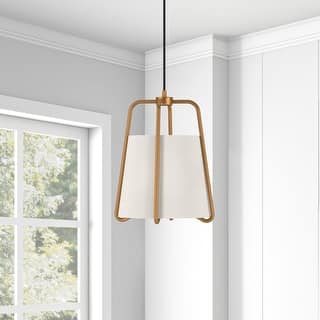 Marduk Contemporary Antique Pendant with White Linen Shade