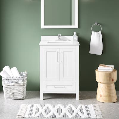 Ove Decors Kansas 24" Bathroom Vanity Top and Backslplash, White