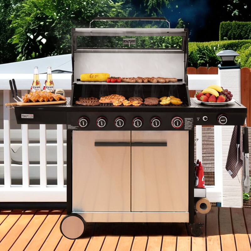 Royal Gourmet GE6001S 6-Burner Gas Grill, with Side Burner