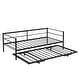 preview thumbnail 7 of 6, Twin Size Black Metal Daybed with Pop-up Trundle